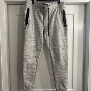 Express Light Gray Joggers with Black Accents